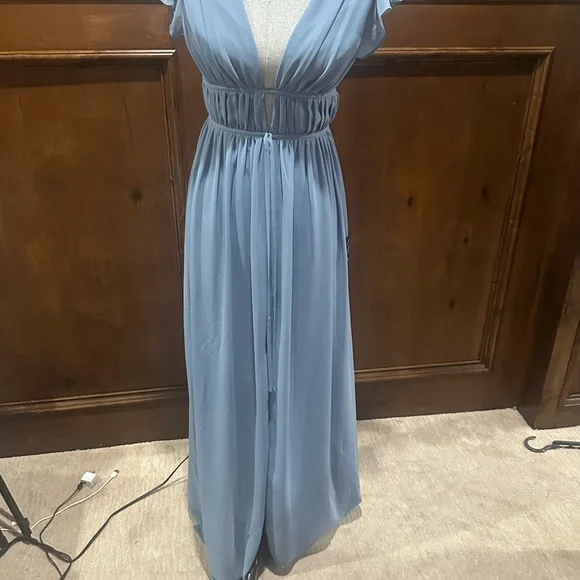 NWT SIZE XS Lulu's Elegant Blue Maxi Dress - Picture 3 of 12